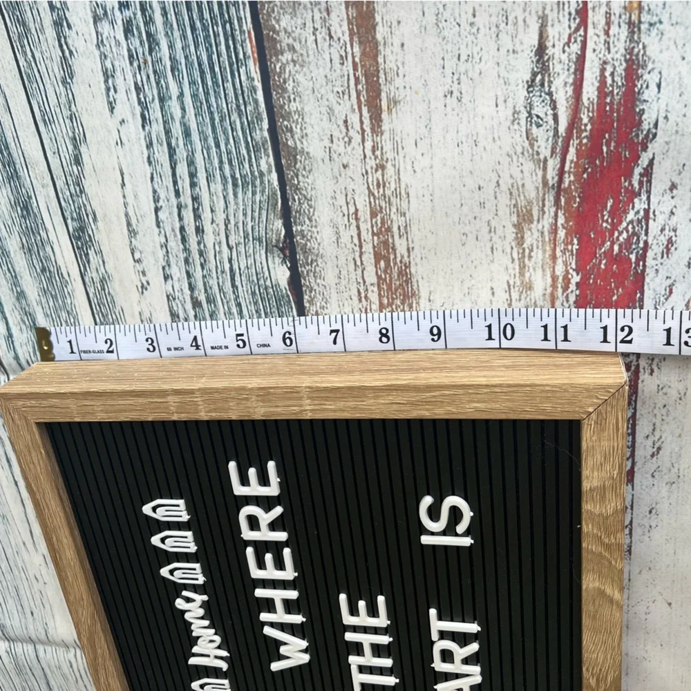 Black Letter Board with Wooden Frame 12in x 12in